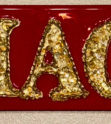 MAGA Glass Art - Red Background- LARGE-7X14 IN