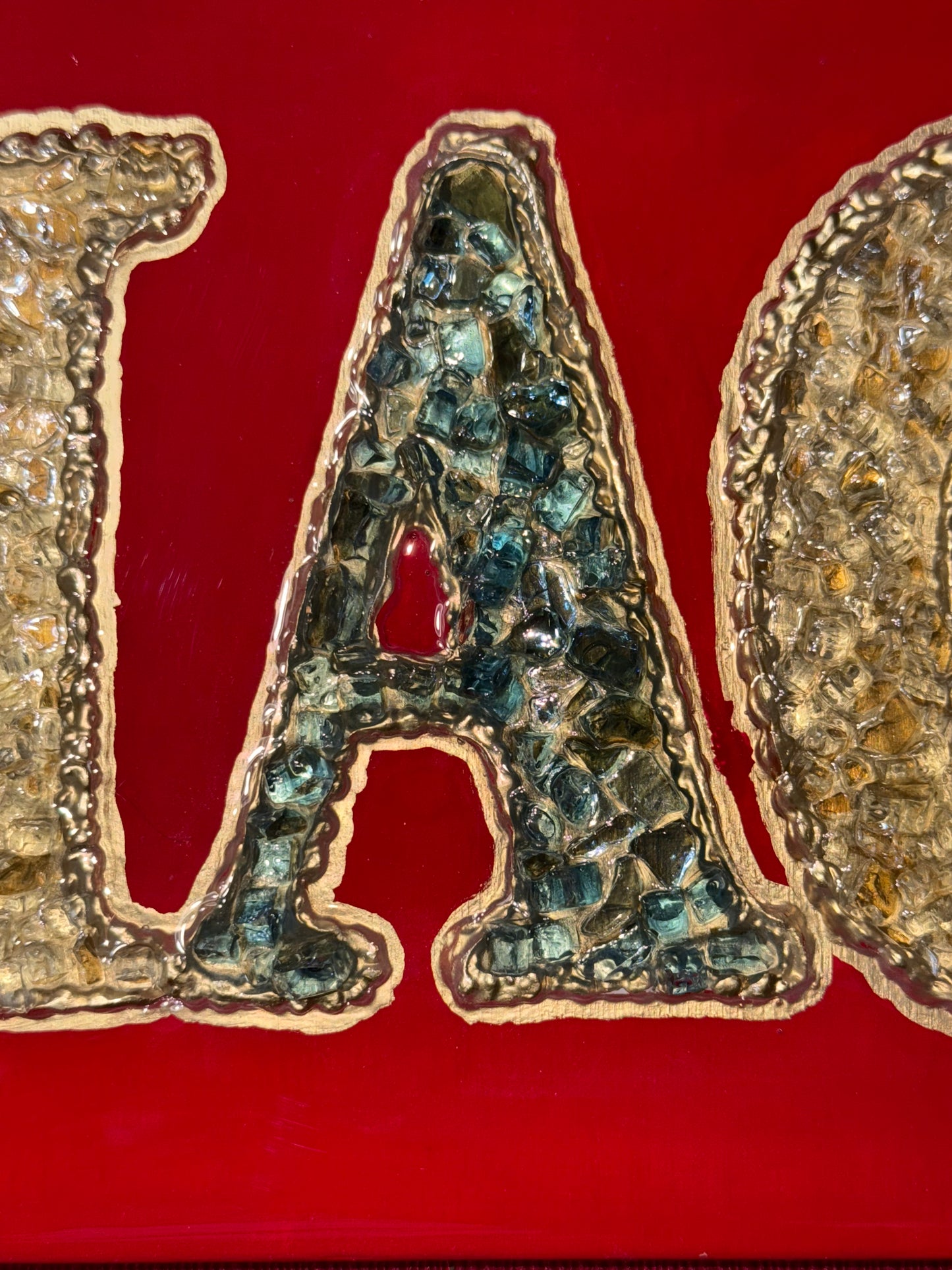 MAGA Glass Art - Red Background- MEDIUM-4X12 IN