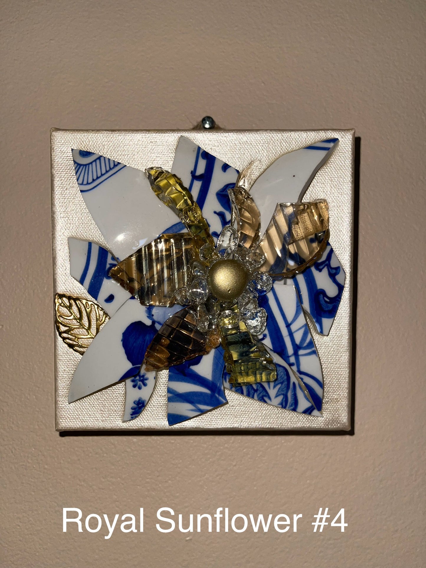 Royal Blue Sunflower SERIES #4 - 6"x6"
