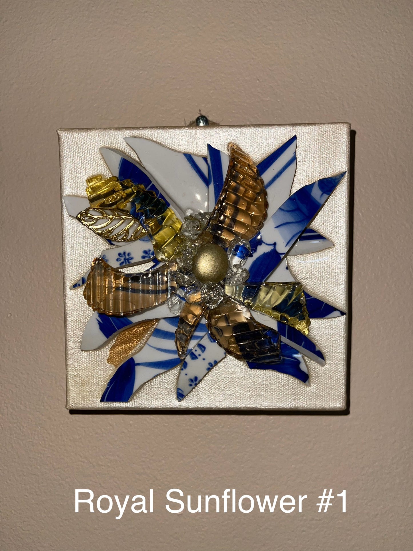 Royal Blue Sunflower SERIES #1 - 6"x6"
