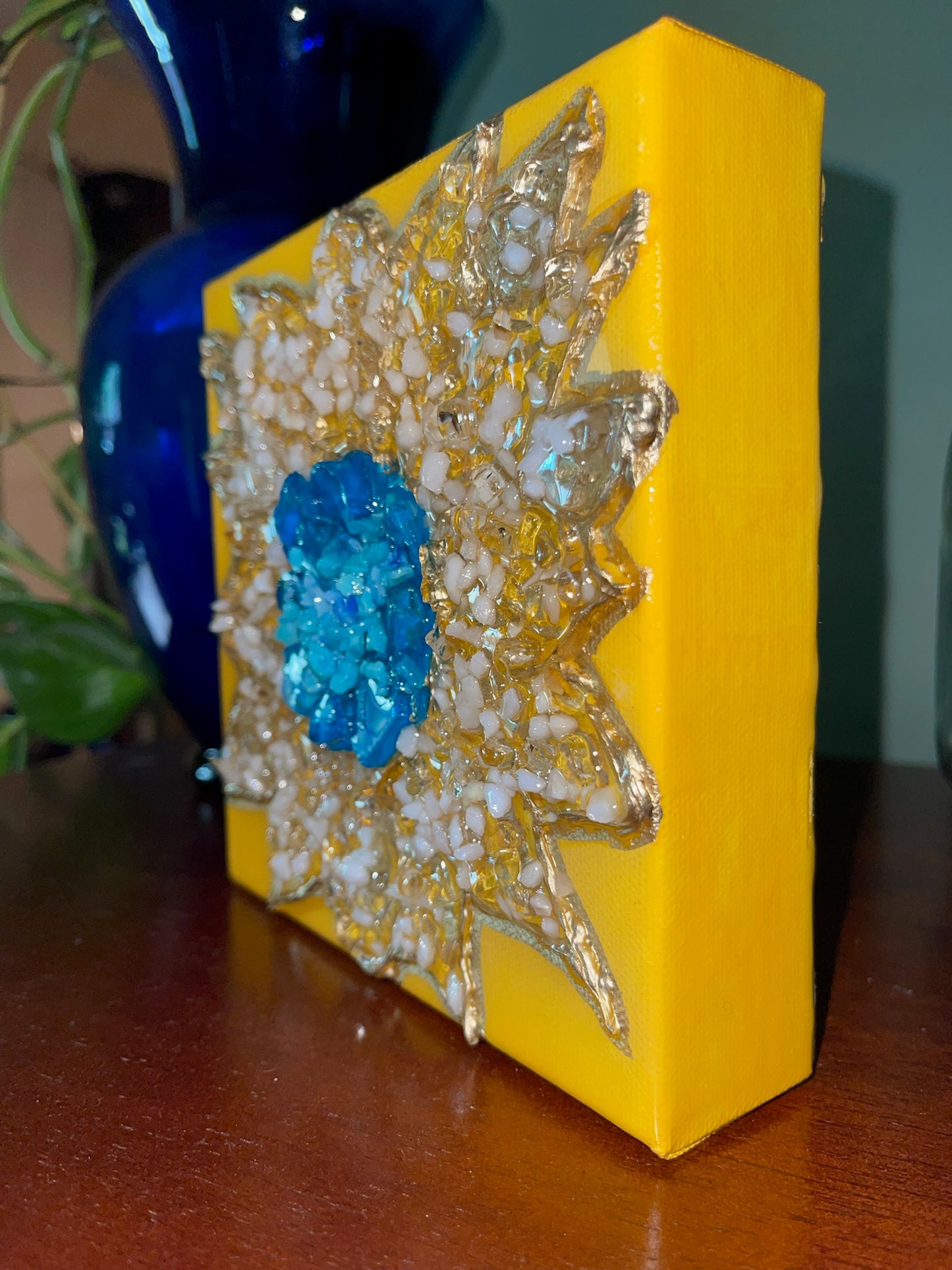 Sunny Blues Sunflower 6x6