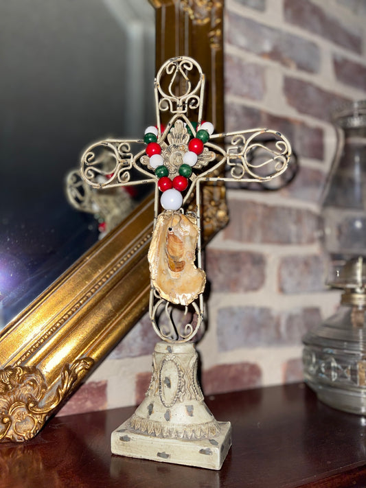 7" Blessing Beads - GreenWhiteRed