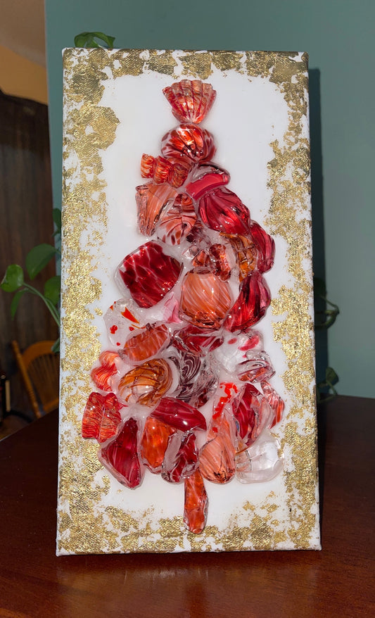 Christmas Tree Blown Glass 6X12