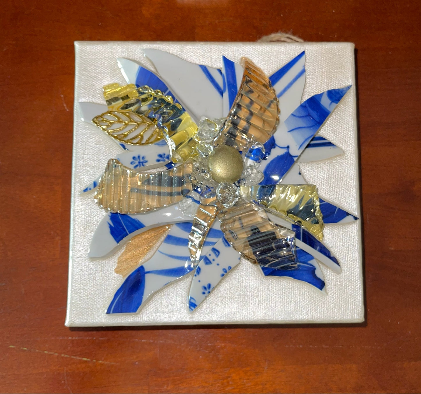 Royal Blue Sunflower SERIES #1 - 6"x6"