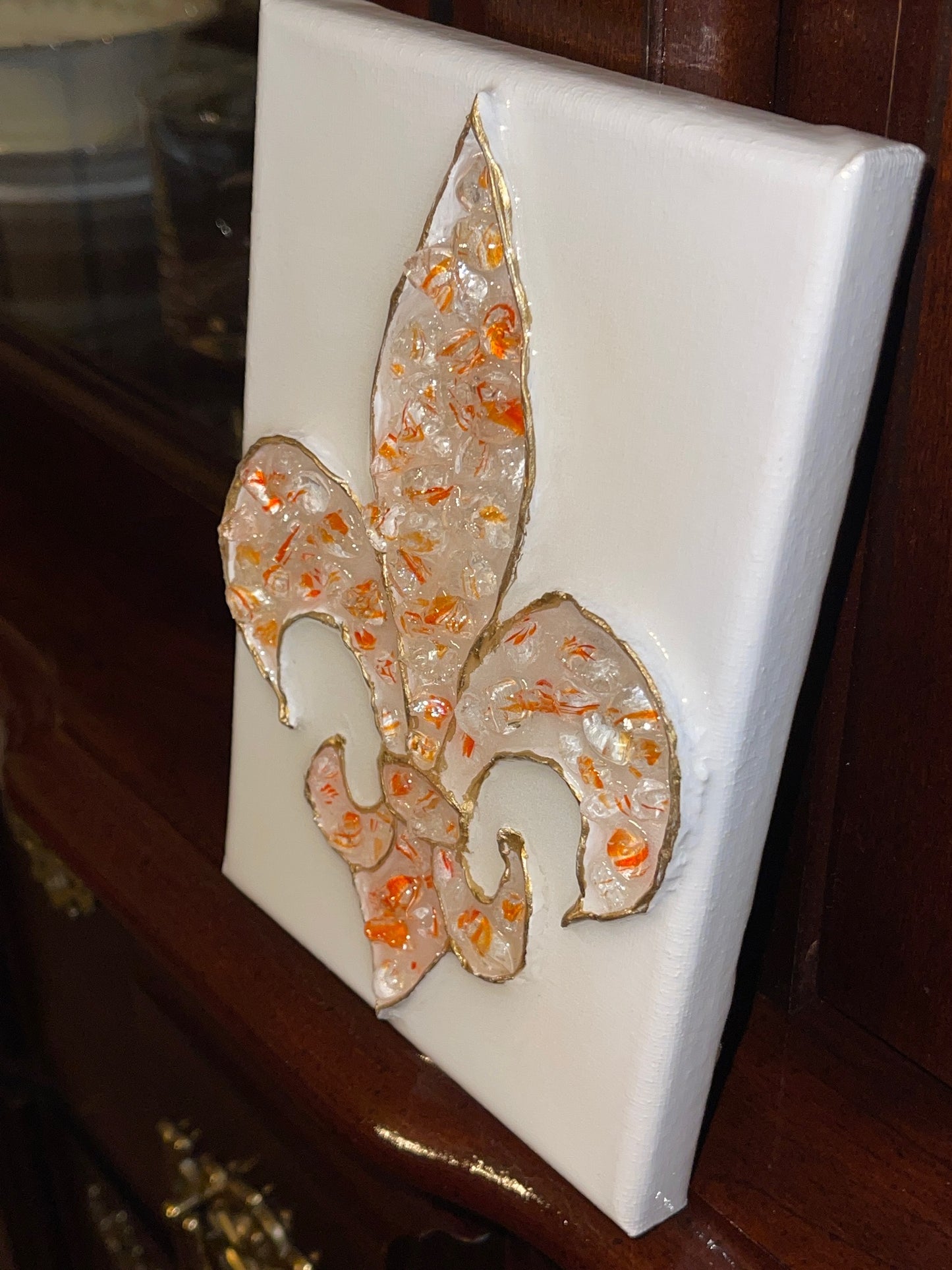 Fleur De Lis Coral 5x7