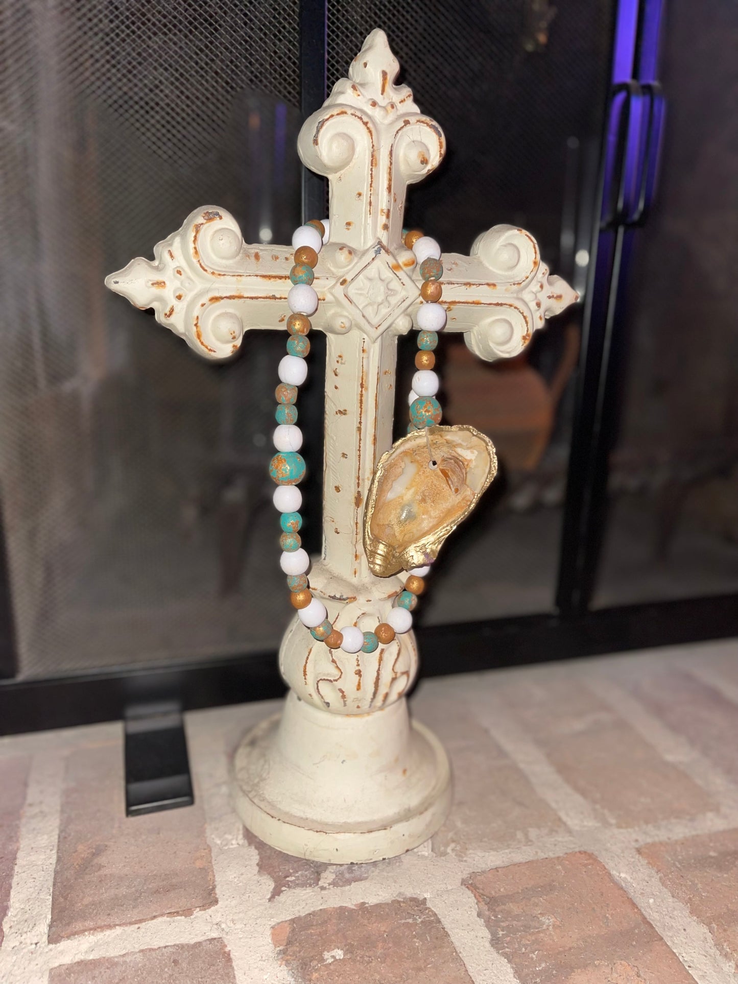 16" Blessing Beads - Green/Gold/White