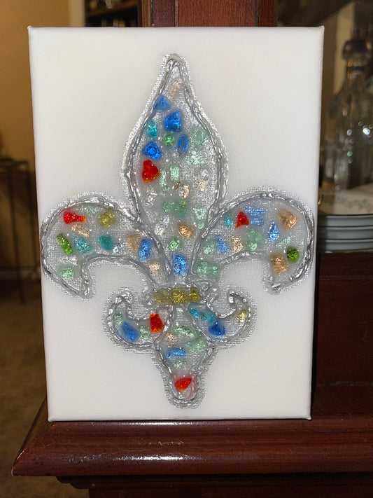 Fleur De Lis Multi Color 5X7