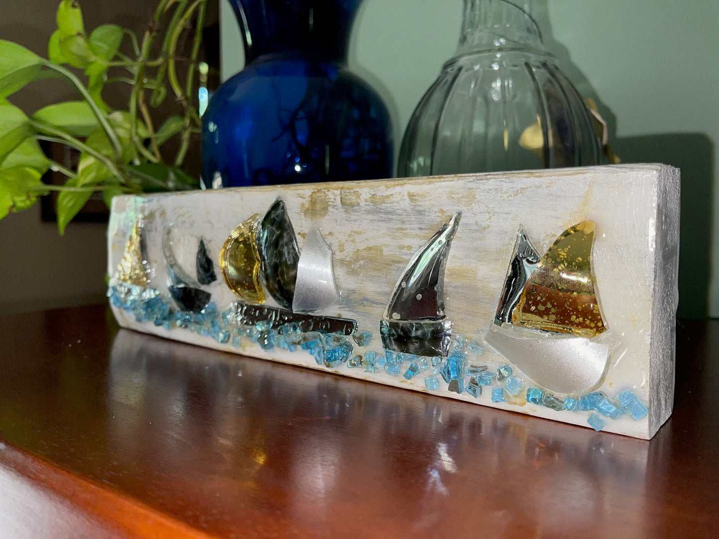 Sailboat Art - Golden Sails 4X12