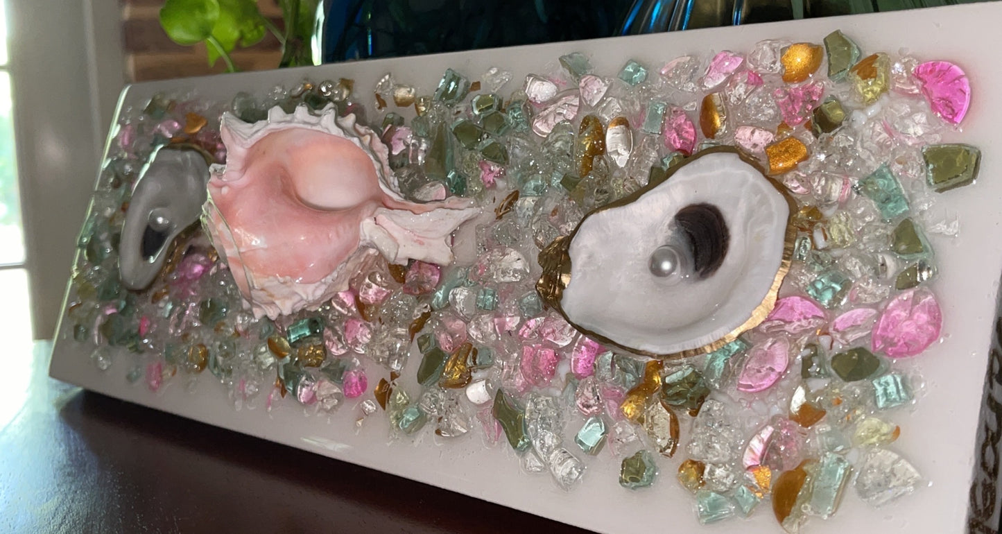 OYS Shell & Glass Art - Pastels 6x12