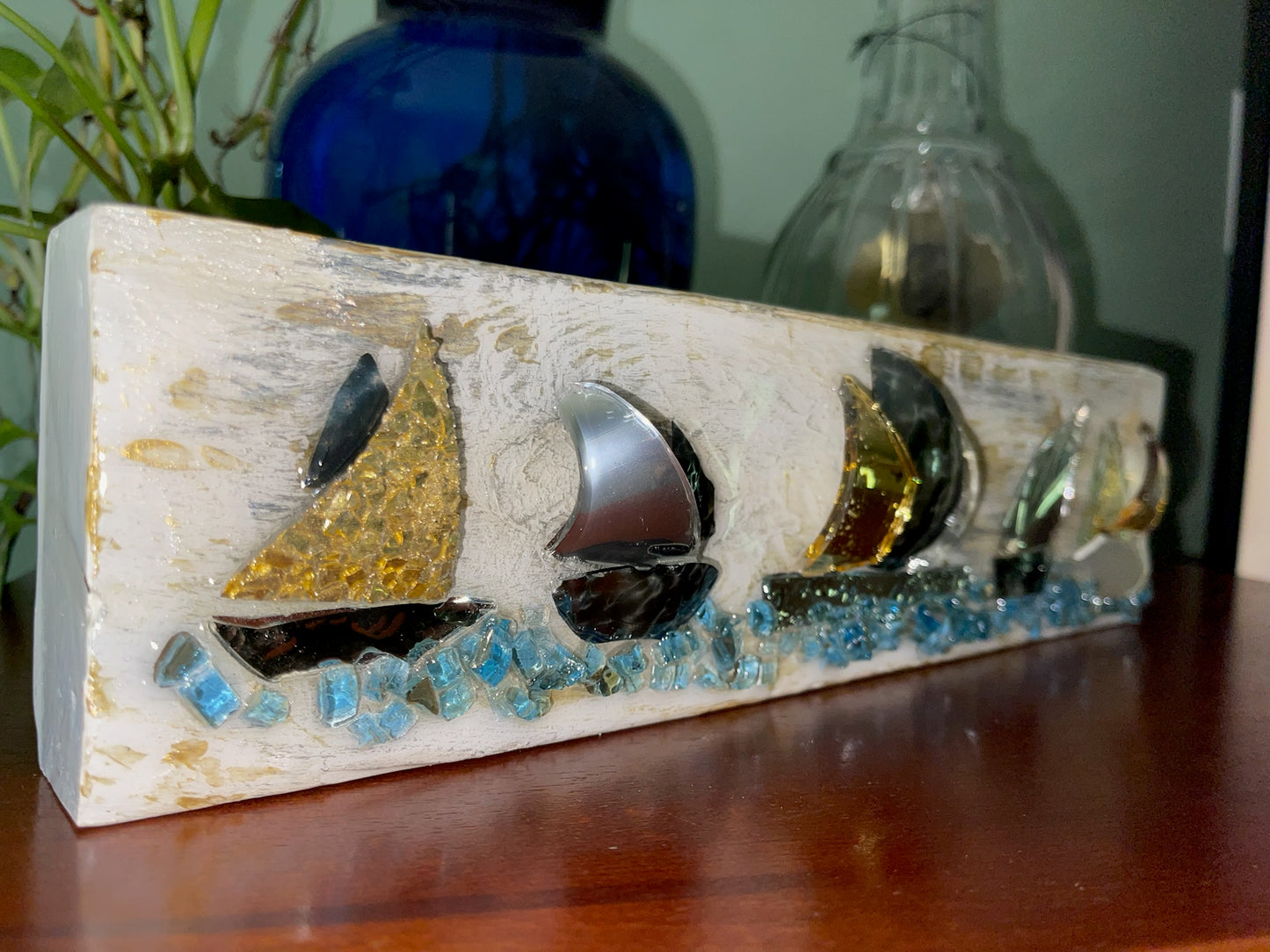 Sailboat Art - Golden Sails 4X12