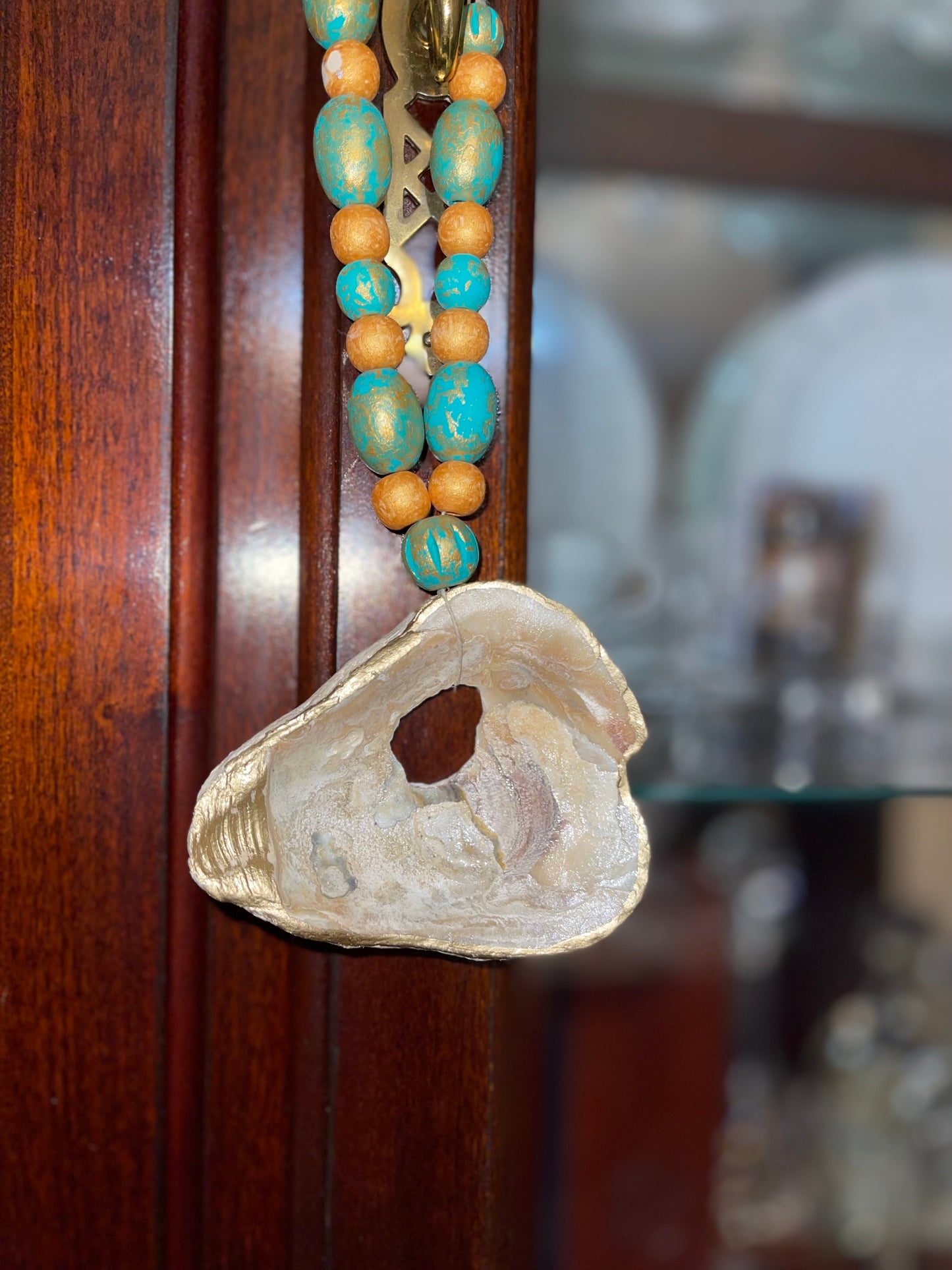 8.5" Blessing Beads - TealGreen/Gold