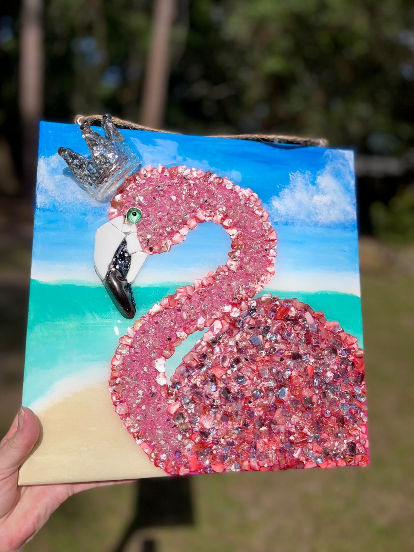 Queen Flamingo 12X12