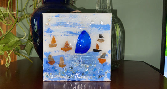 Sailboat Art - Sailing with Friends 6x6