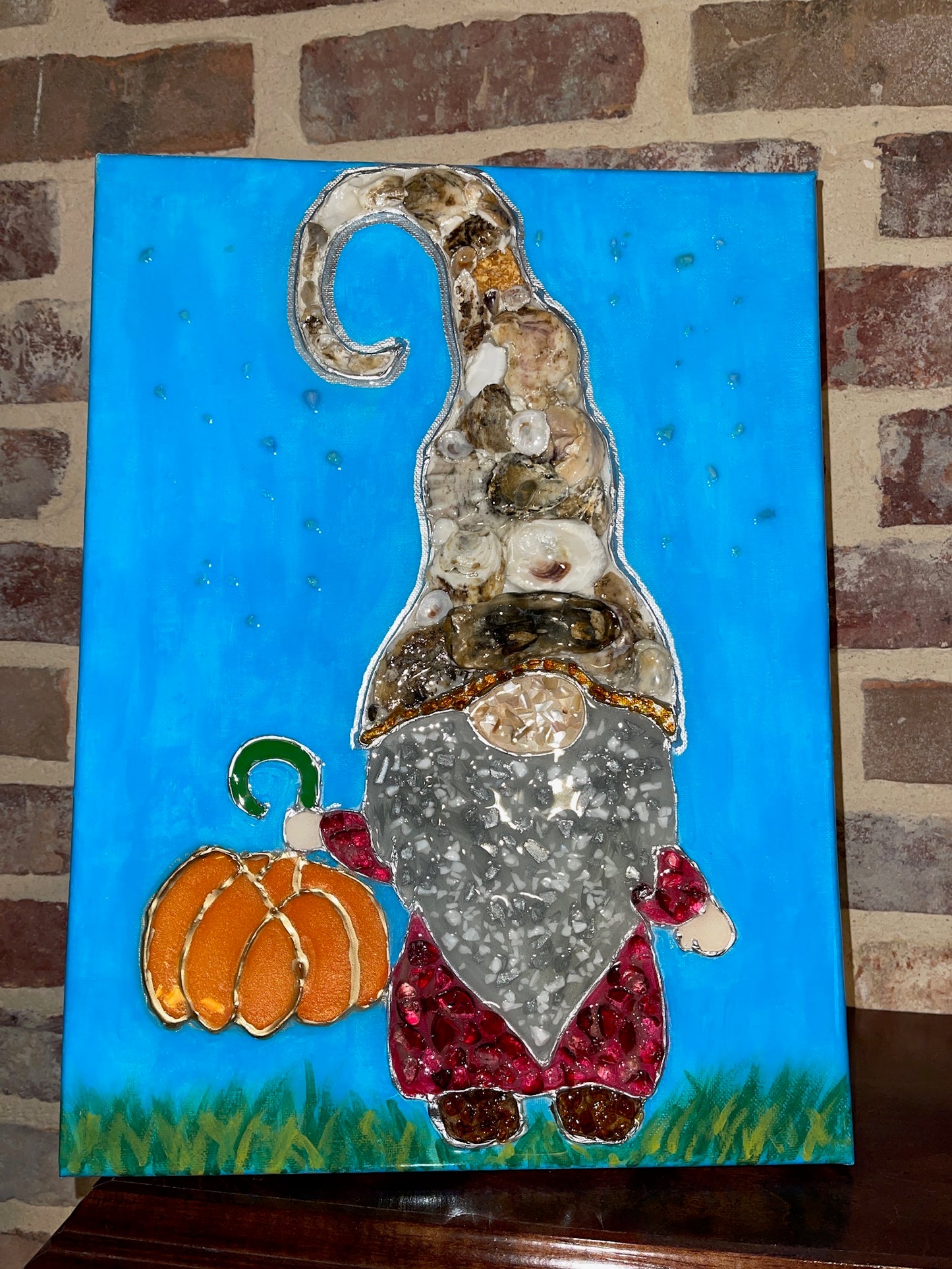 Sandy Pumpkin Gnome 11X14