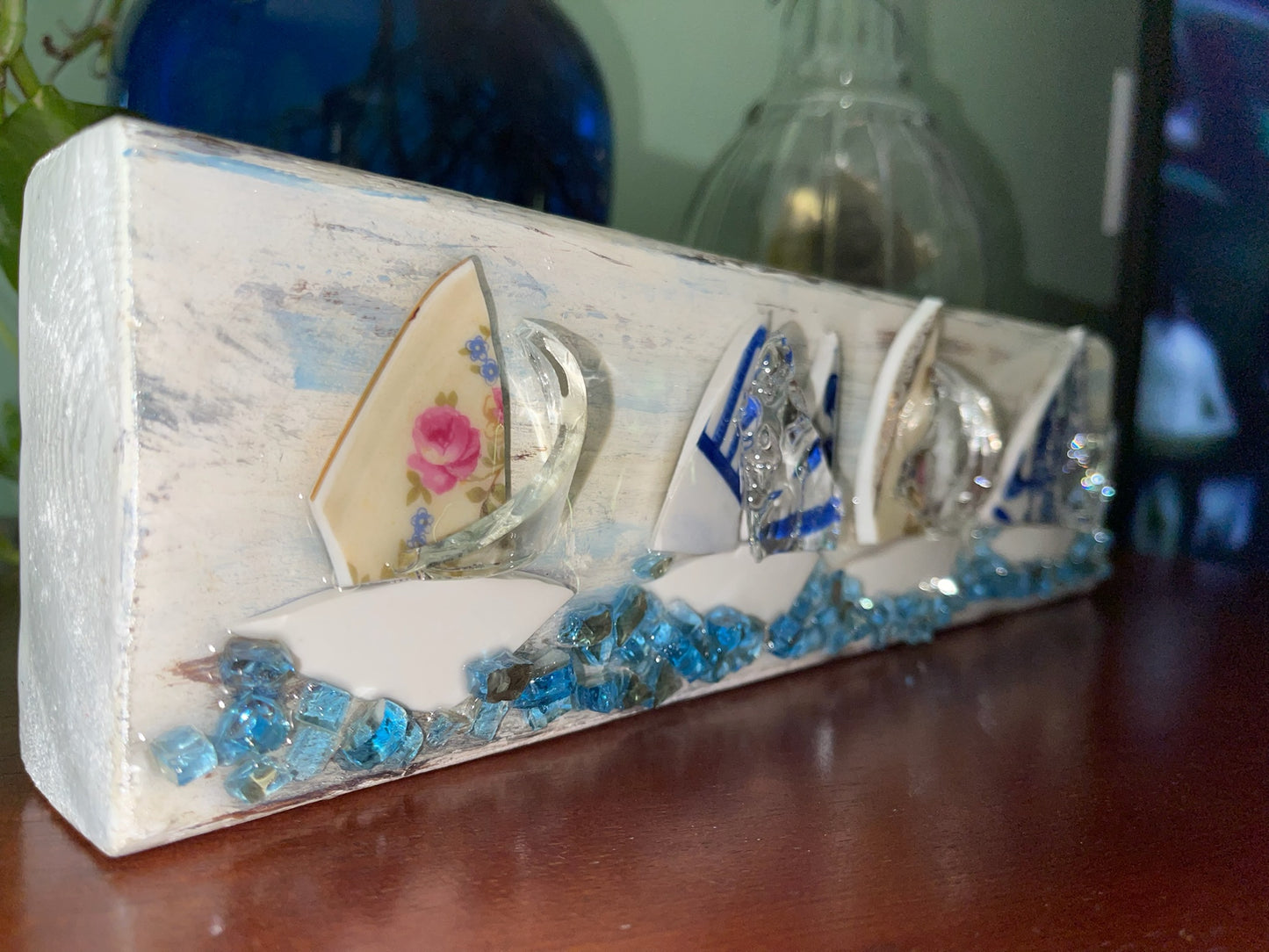 Sailboat Art - Vintage Blue 4x12