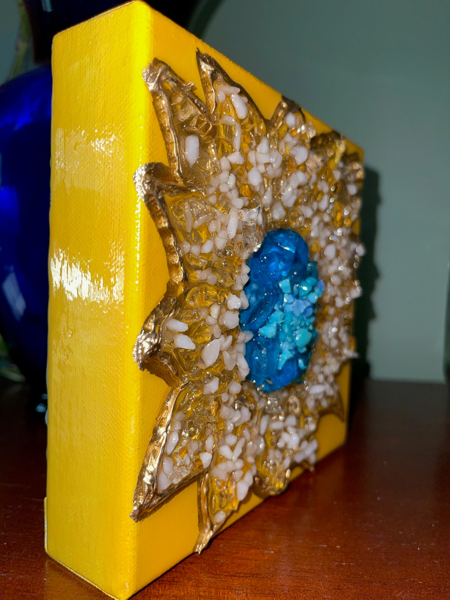 Sunny Blues Sunflower 6x6