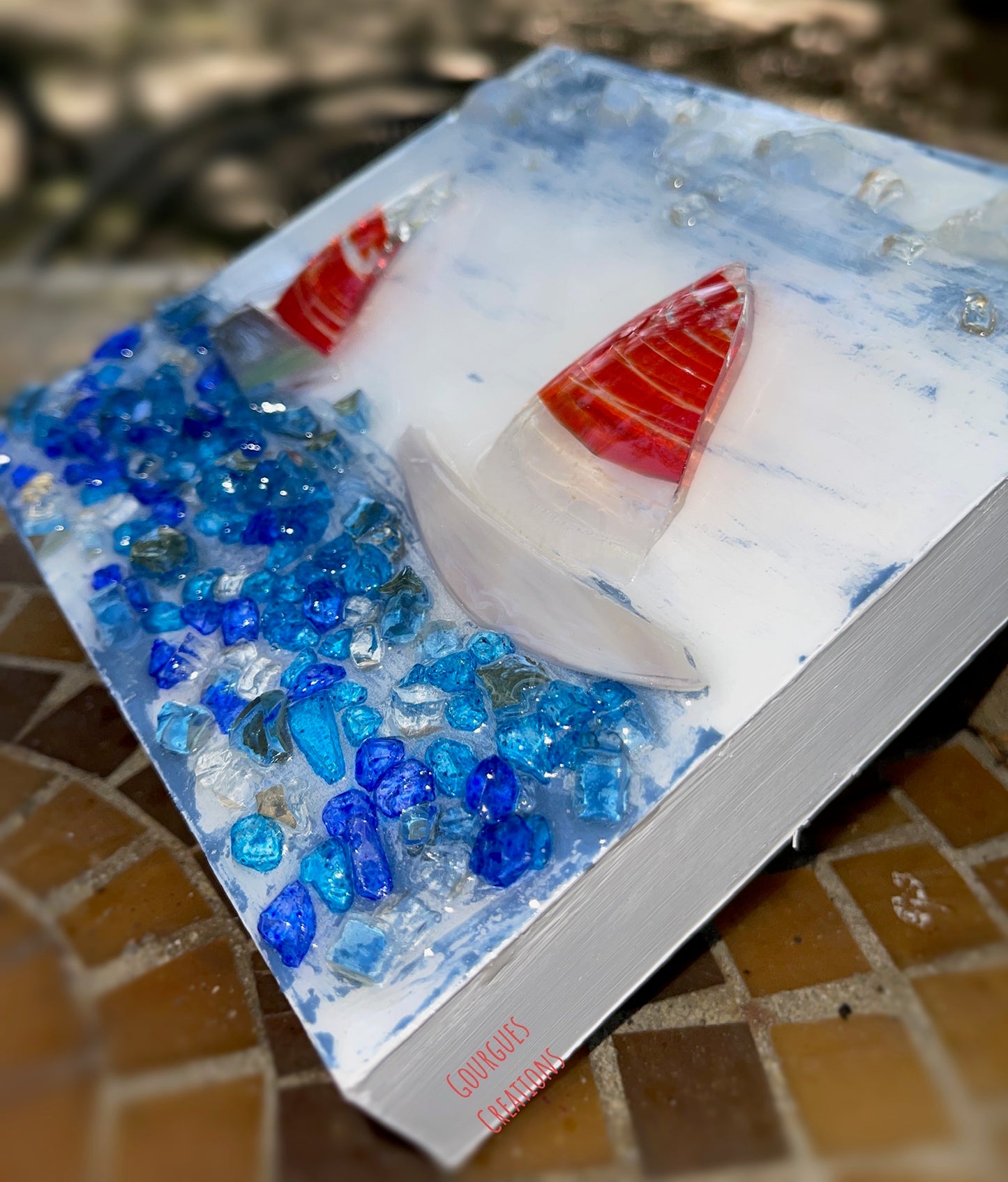Sailboat Art - Sailing Into the Blue 6x6