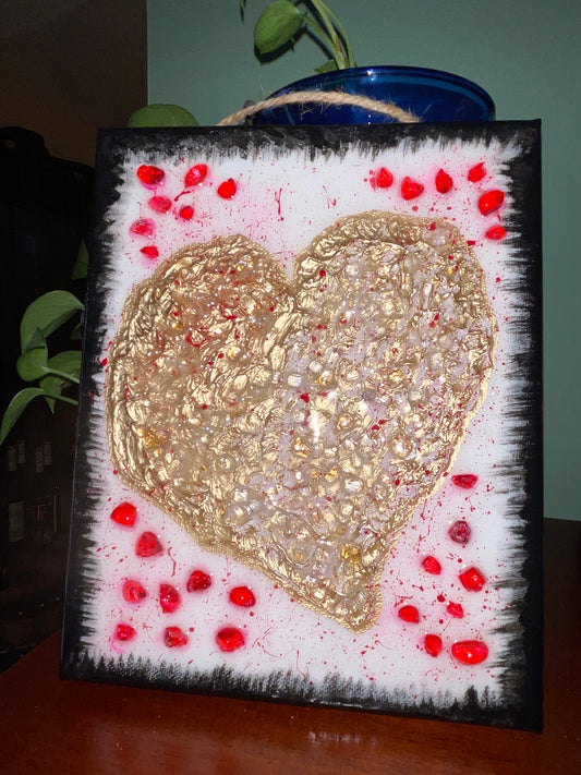 Bleeding Gold Heart 8x10