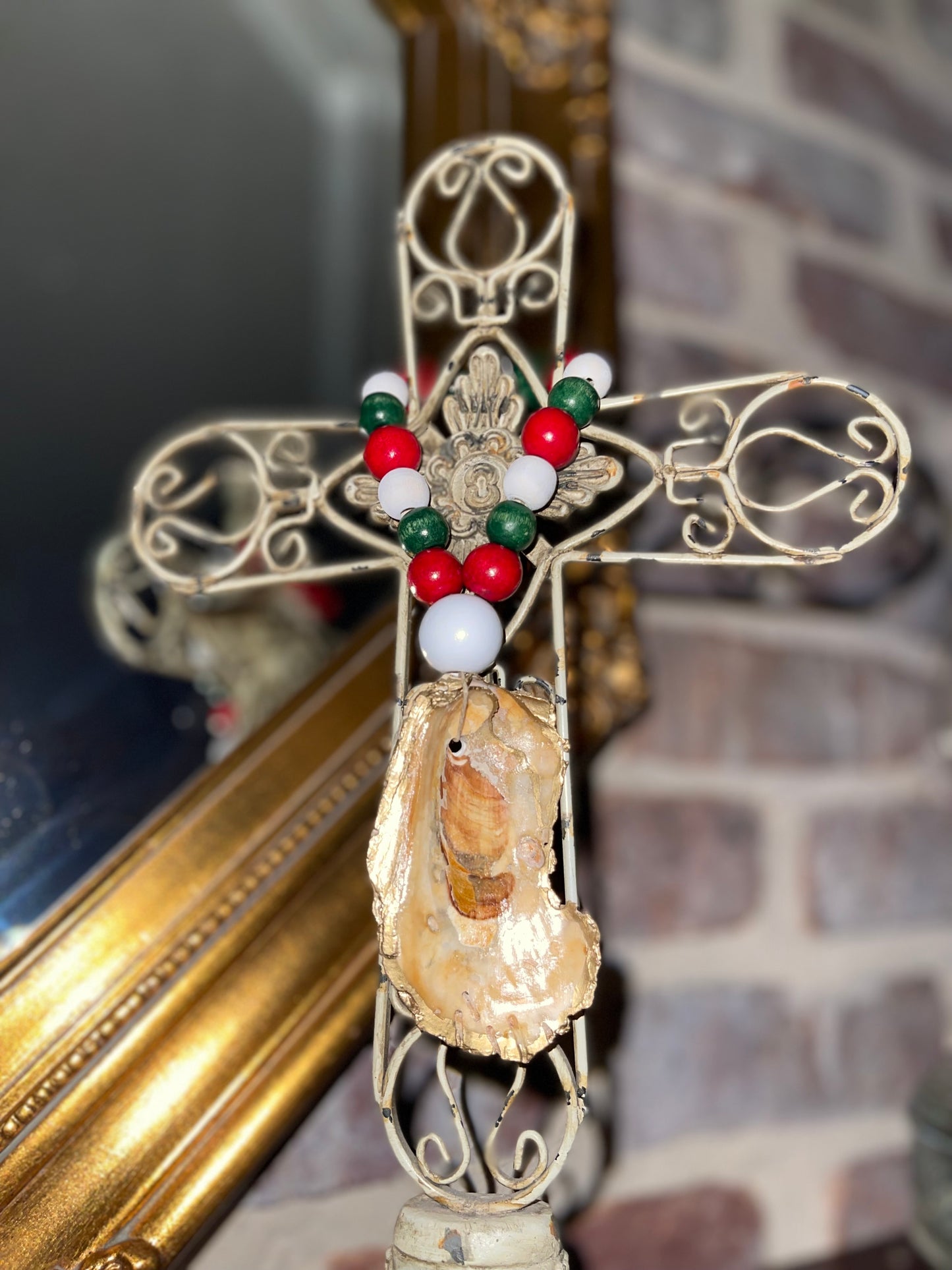 7" Blessing Beads - GreenWhiteRed