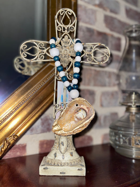 9" Blessing Beads - NavyWhite