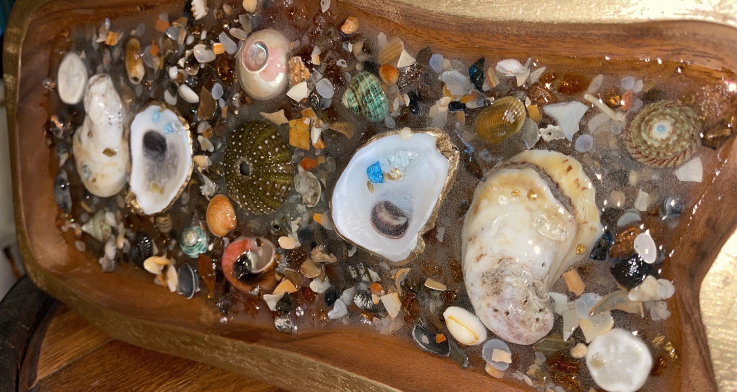 OYS Shell and Seashell Bowl Art