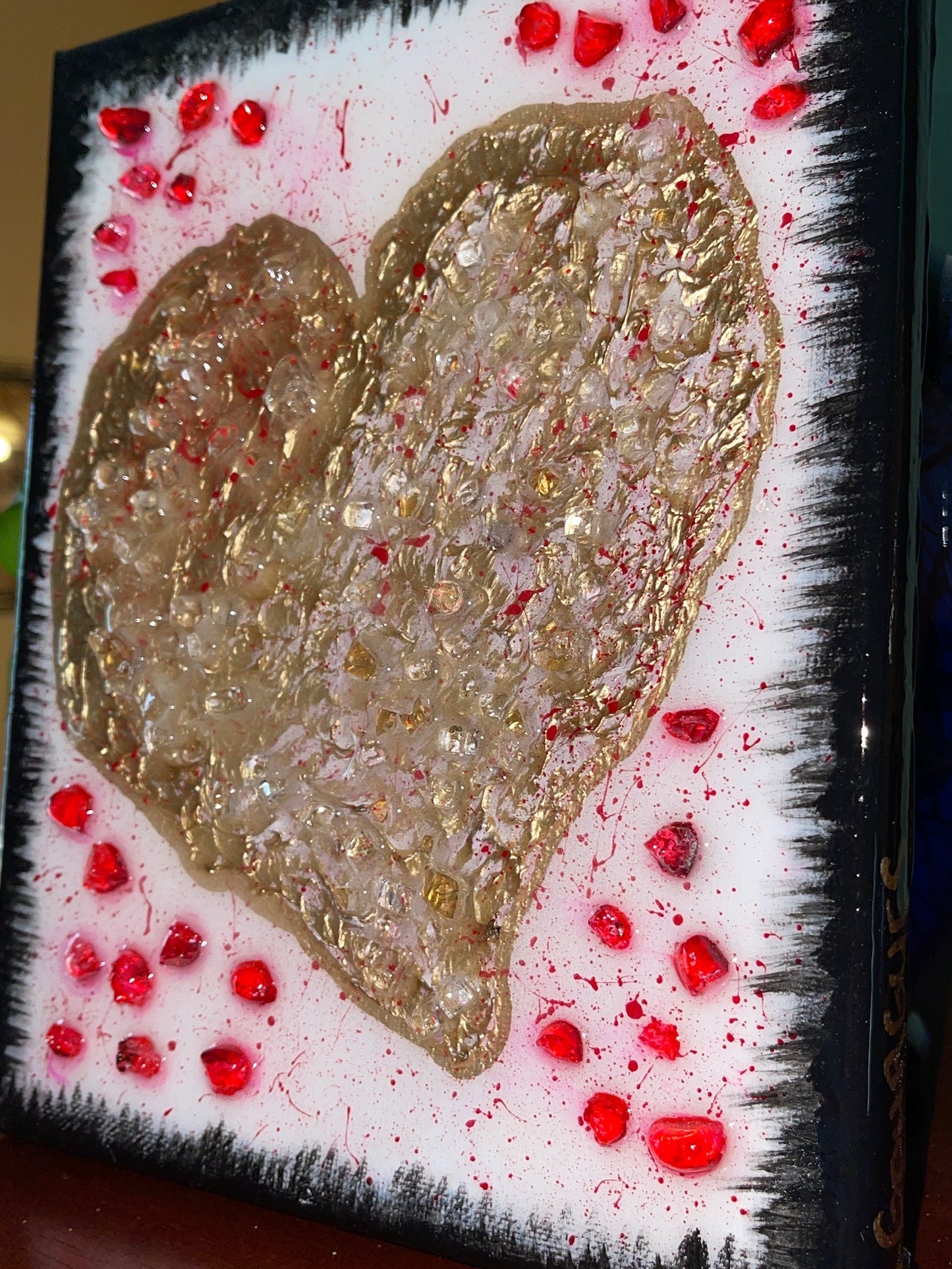 Bleeding Gold Heart 8x10