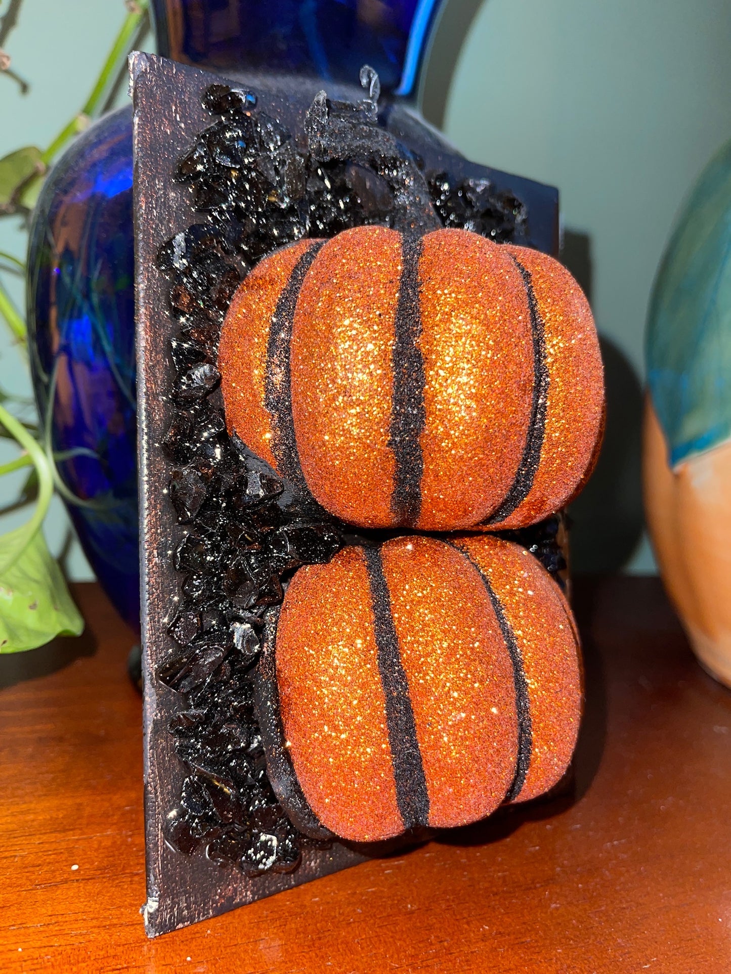 Pumpkin Stack Glass & Resin 5X7