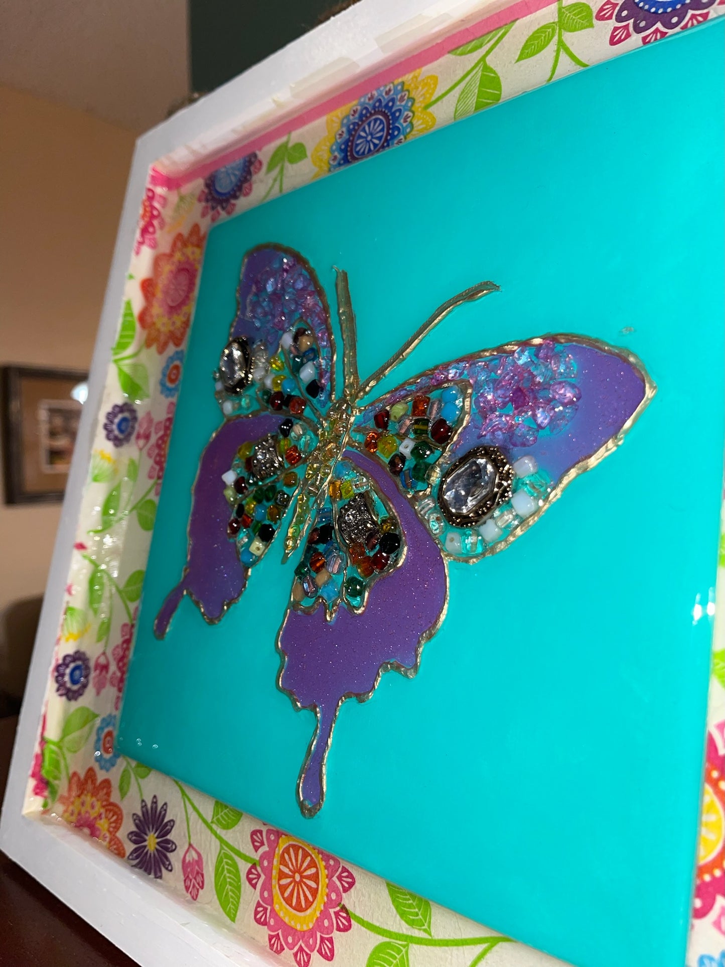 Blue Butterfly 12X12