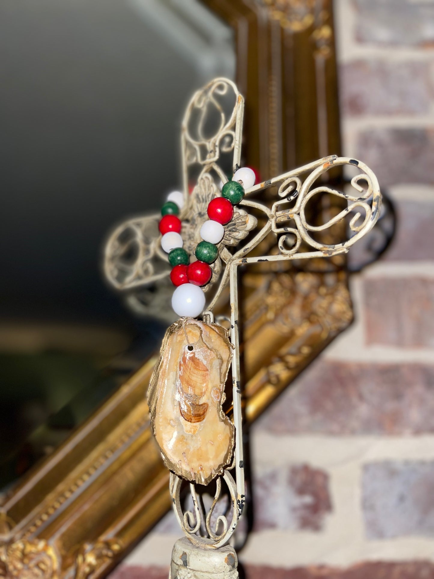 7" Blessing Beads - GreenWhiteRed