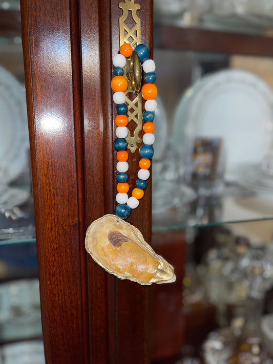 9" Blessing Beads - NavyWhiteOrange