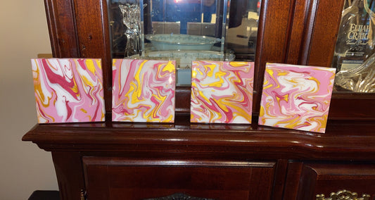 Coasters Pink Gold