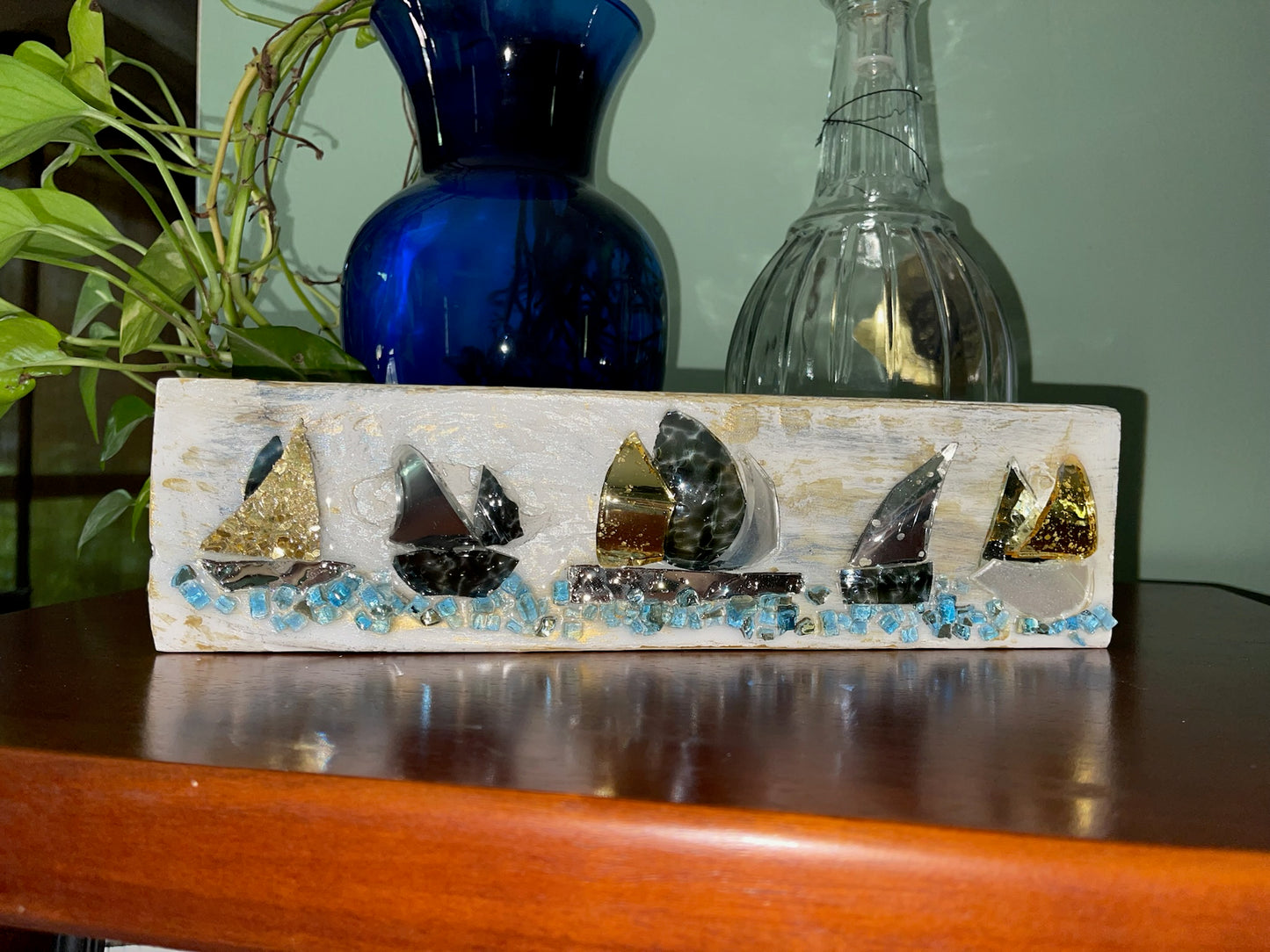 Sailboat Art - Golden Sails 4X12