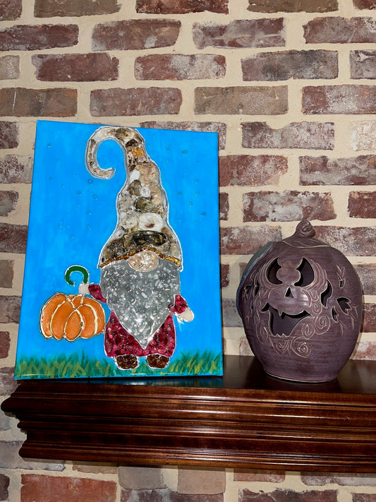 Sandy Pumpkin Gnome 11X14