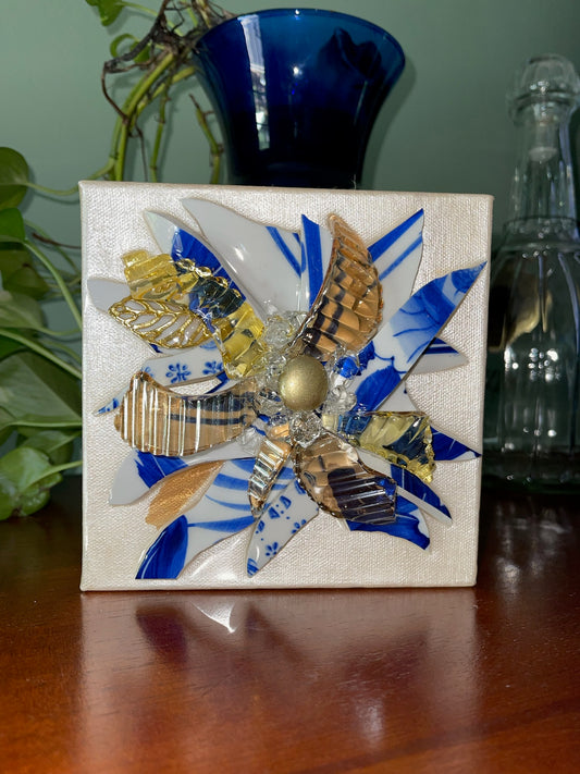 Royal Blue Sunflower SERIES #1 -  6"x6"