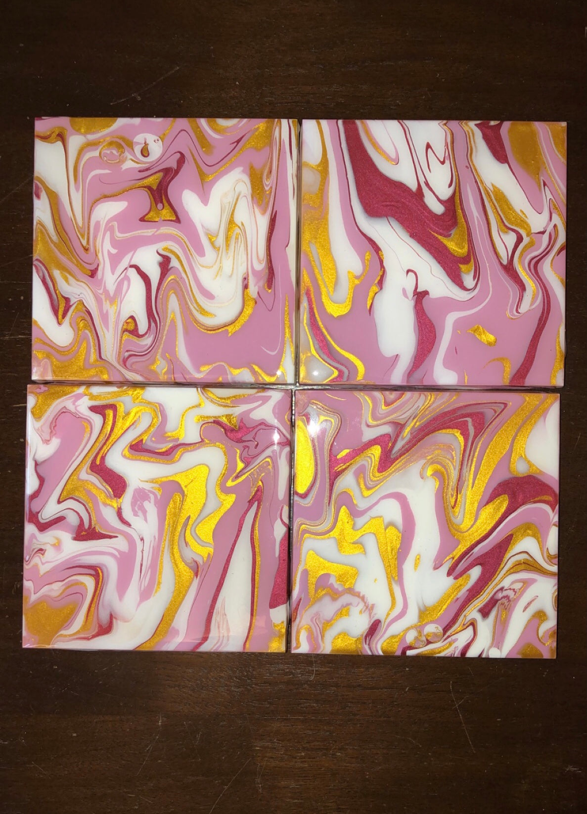 Coasters Pink Gold