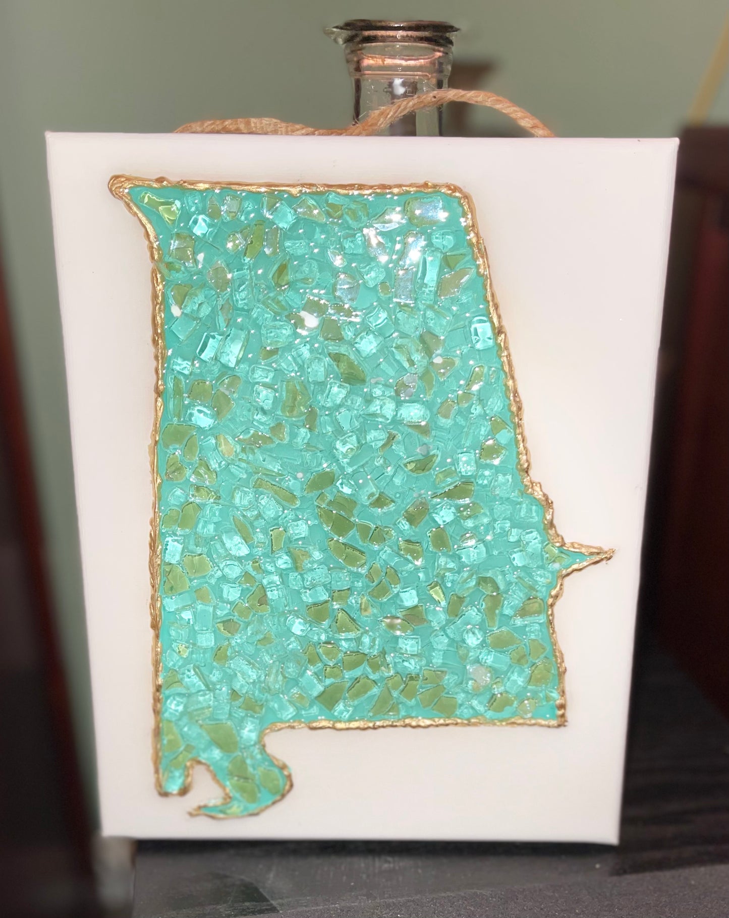 ALABAMA - Teal/White 8x10