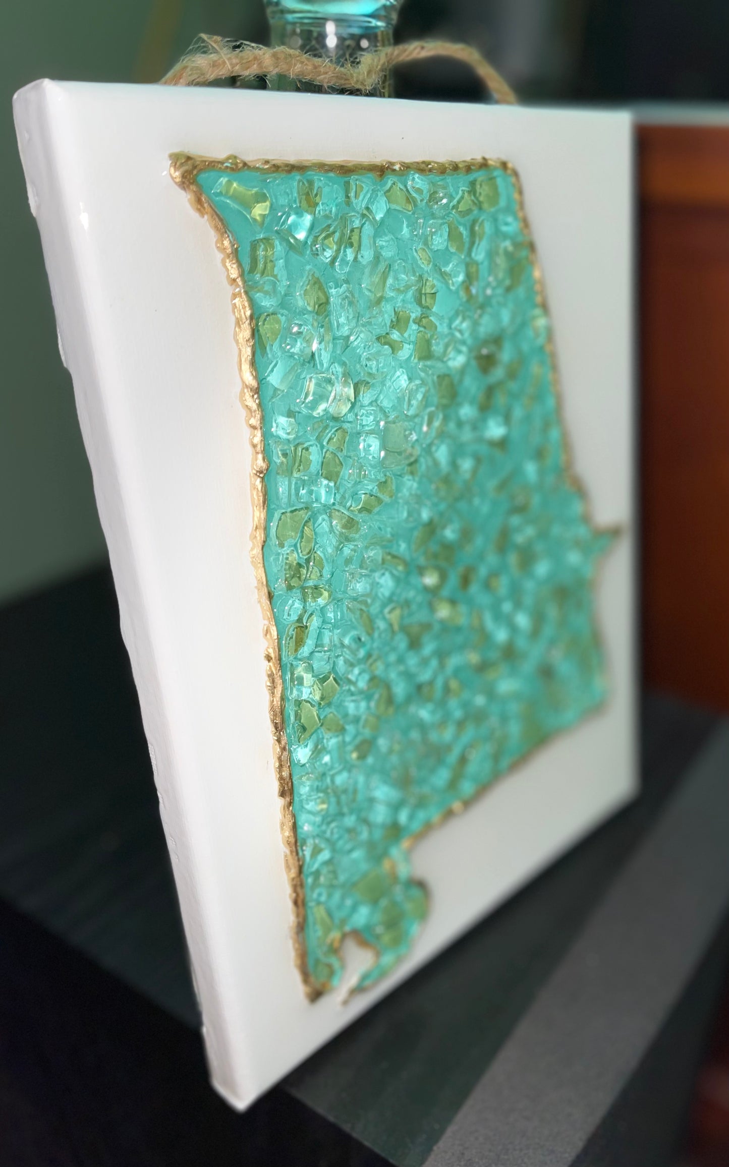 ALABAMA - Teal/White 8x10
