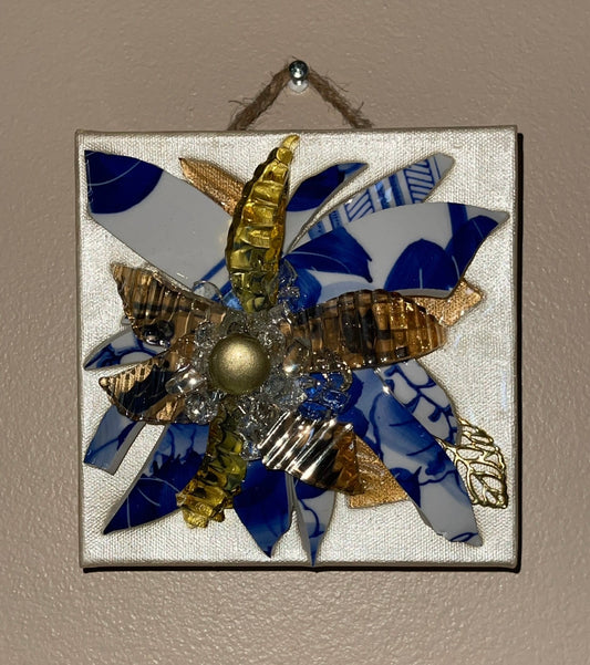 Royal Blue Sunflower SERIES #3 - 6"x6"