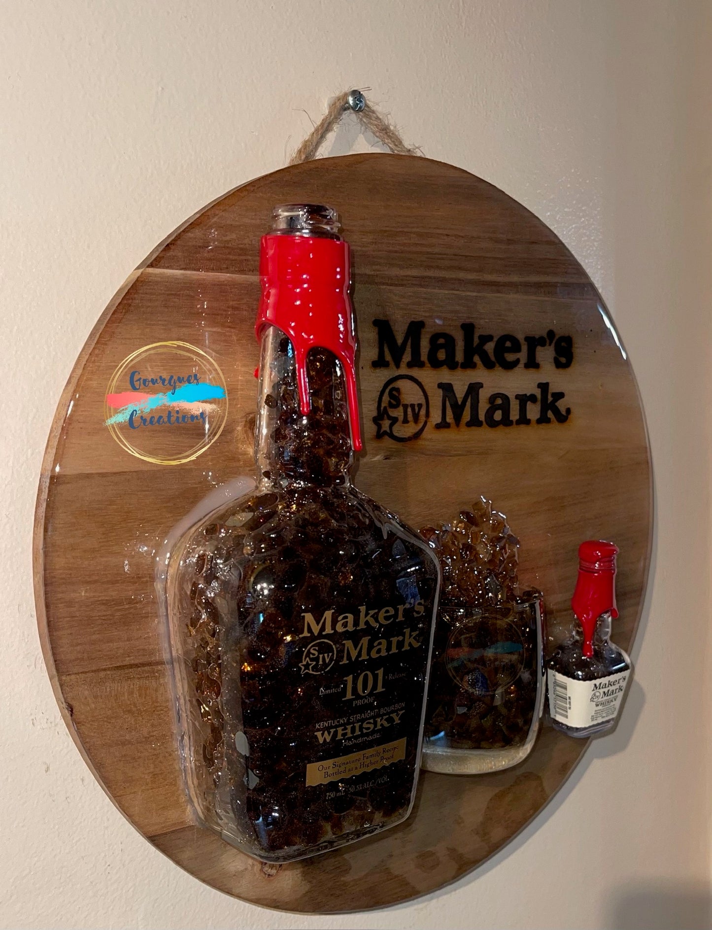 Makers Mark Bourbon Art - 14” Wood Round