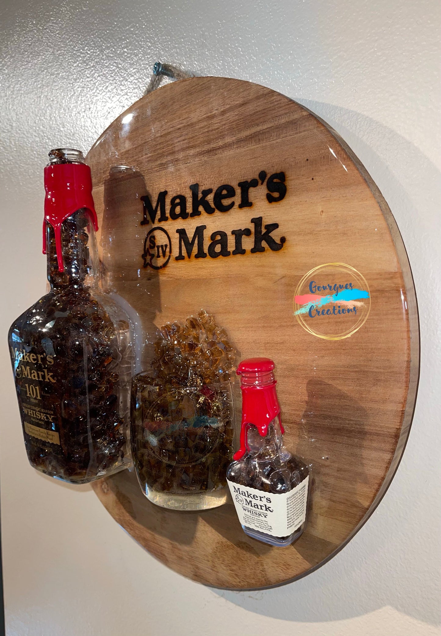 Makers Mark Bourbon Art - 14” Wood Round