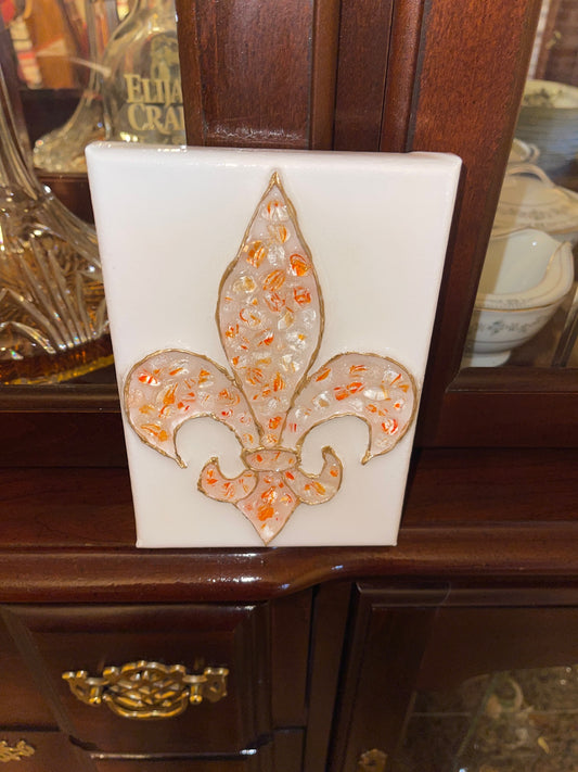 Fleur De Lis Coral 5x7