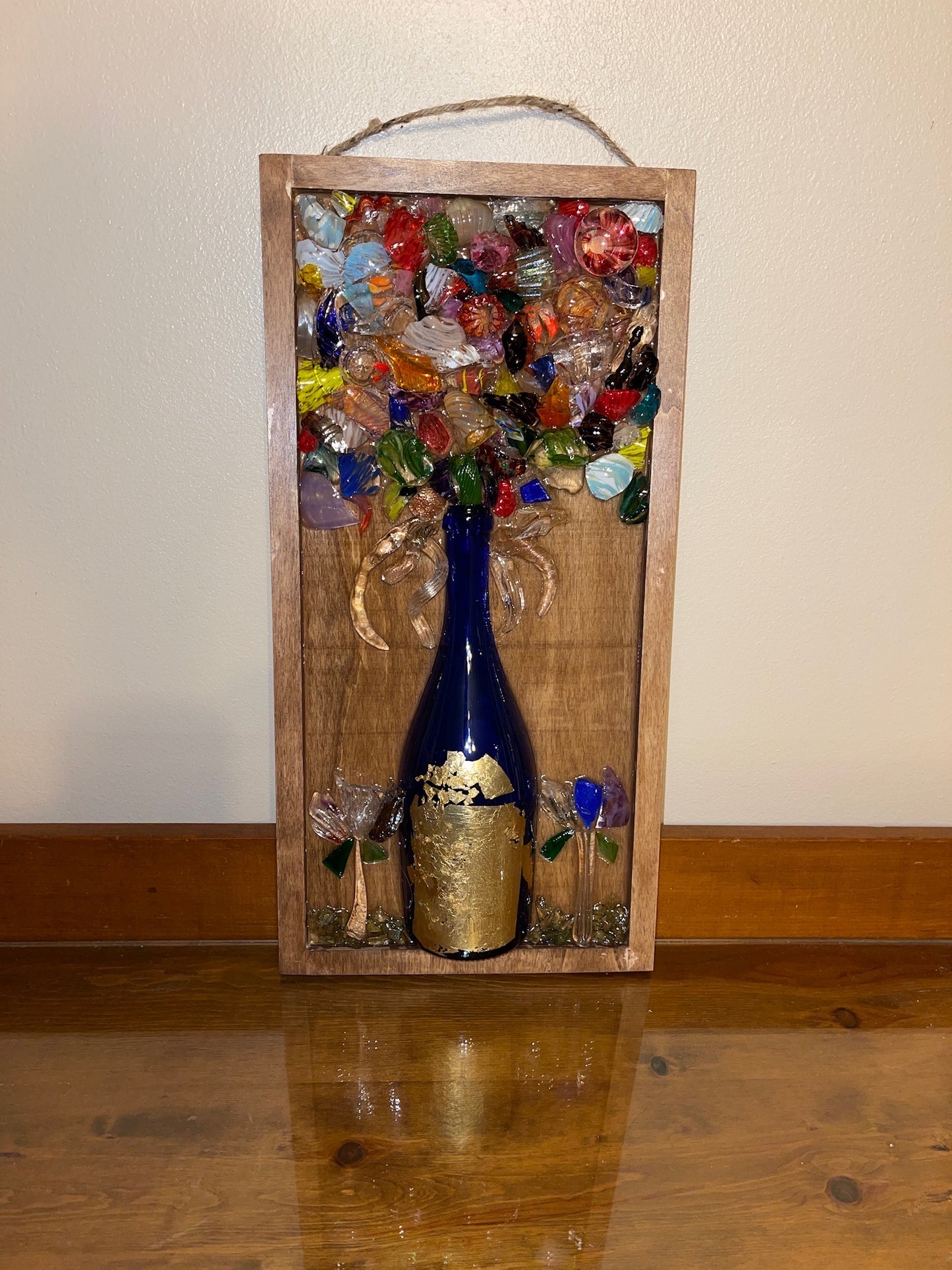 Wine Bottle Flower BOUQUET 10x20