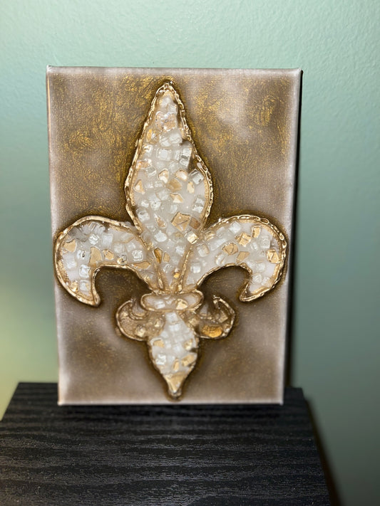 Fleur De Lis Gold 5x7