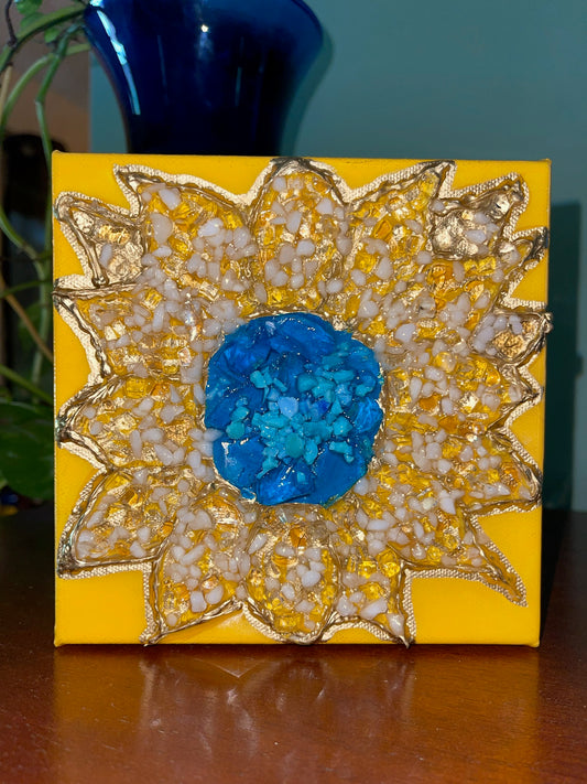 Sunny Blues Sunflower 6x6