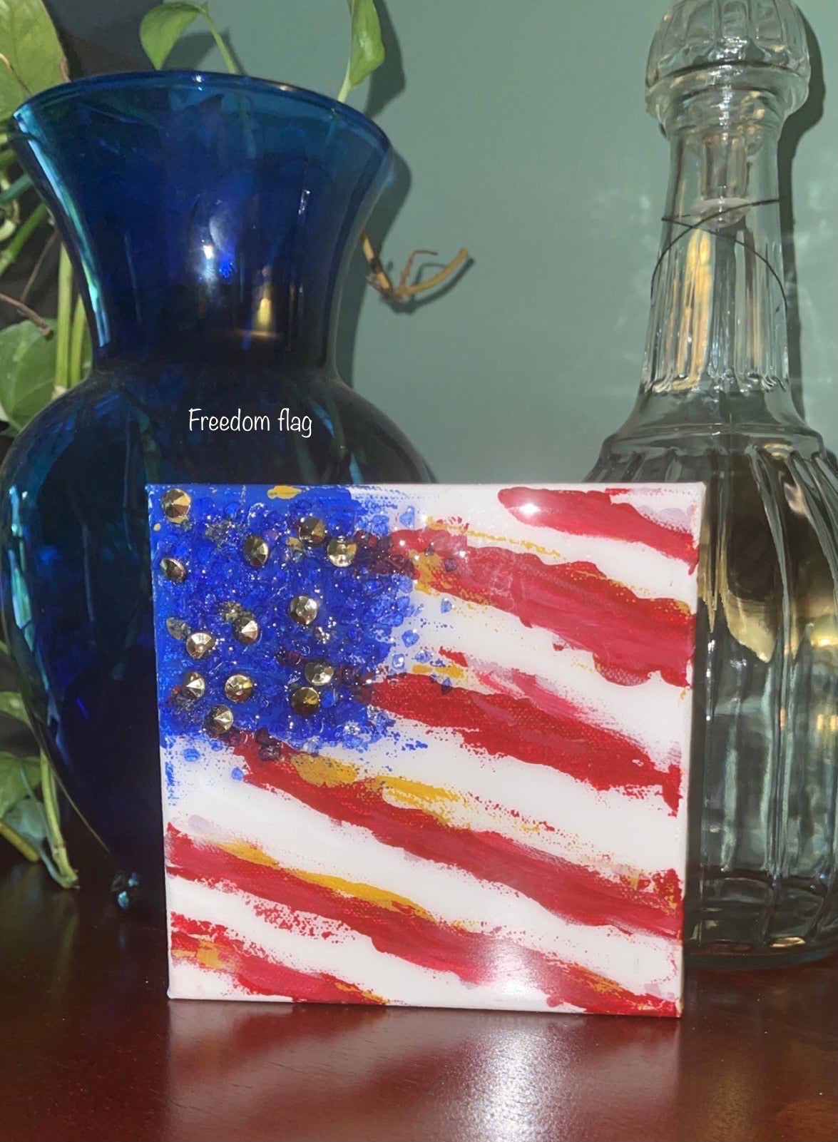 US Flag Abstract 6x6